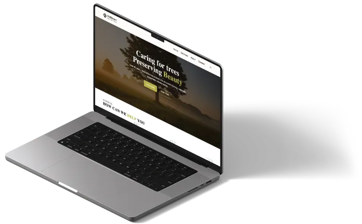 Mockup of a macbook pro with one of our sample websites